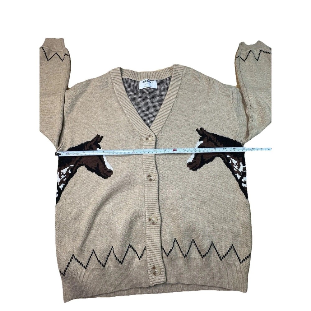 New Girl Horse Slouchy Knit Cardigan Sweater OLD NAVY L Equestrian Ranch Western - Picture 7 of 10